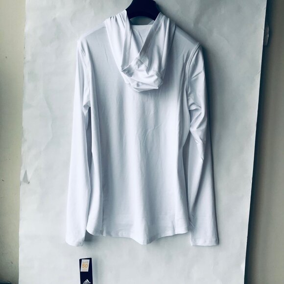 adidas Women's Baselayer  Hoodie  Long Sleeve White NWT MSRP $65 - Picture 2 of 6